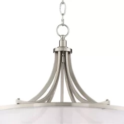 Possini Euro Design Nor Brushed Nickel Pendant Chandelier 23" Wide Modern Double White Organza Shade 6-Light Fixture For Dining Room Kitchen Island -Famous Lighting Store GUEST 2f5c0868 66c9 41ba a1f8 920e9fb342f5