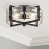Possini Euro Design Adri Modern Ceiling Light Flush Mount Fixture Black 16 1/2" Wide Black 4-Light Textured Glass For Bedroom Kitchen Living Room Home -Famous Lighting Store GUEST 37893362 2781 45a3 9fc4 22c6b9dc3631