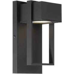 Possini Euro Design Pavel Modern Outdoor Wall Light Fixture Textured Black LED 9 1/2" For Post Exterior Barn Deck House Porch Yard Posts Patio Home -Famous Lighting Store GUEST 37c0c933 4411 4c5c 839e 26447031cbc3