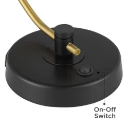 Possini Euro Design Modern Mid Century Desk Lamp 28 1/2" Tall Warm Gold Black With Dual USB Charging Ports For Bedroom Living Room Office Reading Home -Famous Lighting Store GUEST 37d827a2 bca5 4123 ad36 397ef850feaf