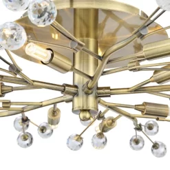 Possini Euro Design Ceiling Light Semi Flush Mount Fixture LED Brass 27 1/2" Wide 10-Light Crystal Berry For Living Room -Famous Lighting Store GUEST 38690911 9db8 41e7 a5d8 5455f61c1e13