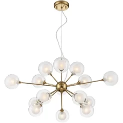 Possini Euro Design Spheres Antique Brass Chandelier 30" Wide Mid Century Modern Sputnik Glass Shade 15-Light Fixture For Dining Room Kitchen Island 14 Possini Euro Design Spheres Antique Brass Chandelier 30" Wide Mid Century Modern Sputnik Glass Shade 15-Light Fixture For Dining Room Kitchen Island -Famous Lighting Store GUEST 38e7a560 6f2a 487a bf40 c50efff84d3e