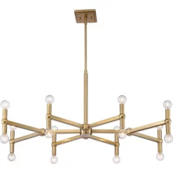 Possini Euro Design Marya Satin Brass Chandelier 37" Wide Modern 24-Light Fixture For Dining Room House Foyer Kitchen Island Entryway Bedroom Home -Famous Lighting Store GUEST 39229d60 3baf 4e85 9d66 c860c881f34e