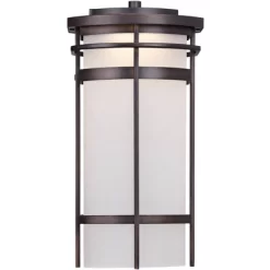 Possini Euro Design Theola Modern Outdoor Wall Light Fixture Bronze LED 12 3/4" Etched Glass Shade For Post Exterior Barn Deck House Porch Yard Patio -Famous Lighting Store GUEST 3c3fcbbb 7980 4fd5 825a 0b57a4463fc6