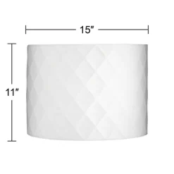 Possini Euro Design Brushed Nickel Plug In Swag Chandelier 15" Wide Modern White Diamond-Shaped Shade Fixture Dining Room -Famous Lighting Store GUEST 3c663c93 2b76 40a8 abf8 081c3276563e