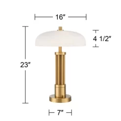Possini Euro Design Possini Euro® Granview Desk Lamp With Glass Shade And Dual USB Ports -Famous Lighting Store GUEST 3d169126 e3ca 444a 8f37 434f85771db4