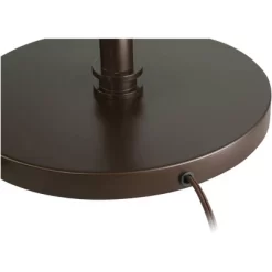 Possini Euro Design Industrial Floor Lamp Adjustable Arm 62.5" Tall Oiled Bronze Metal Light Brown Linen Drum Shade For Living Room Reading -Famous Lighting Store GUEST 3e750c18 9193 4330 bf37 40277d0edaa0