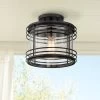 Possini Euro Design Modern Semi Flush Mount Outdoor Ceiling Light Fixture Black Geometric 11" Clear Seedy Glass For Exterior House Porch Patio Deck 1 Possini Euro Design Modern Semi Flush Mount Outdoor Ceiling Light Fixture Black Geometric 11" Clear Seedy Glass For Exterior House Porch Patio Deck -Famous Lighting Store GUEST 3f2f7cdf 42e1 484d 9764 91327bf448e5