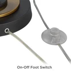 Possini Euro Design Mid Century Modern Torchiere Lamp 4-Light 68" Tall Antique Brass Off White Linen Cone Shade Living Room Office Uplight -Famous Lighting Store GUEST 3f62cbac 29d2 4569 b090 994d9751c724