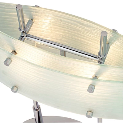 Possini Euro Design Charles Street Modern Desk Lamp 23" High Chrome Satin Nickel Frosted Slump Glass Shade For Bedroom Living Room Bedside Nightstand 4 Possini Euro Design Charles Street Modern Desk Lamp 23" High Chrome Satin Nickel Frosted Slump Glass Shade For Bedroom Living Room Bedside Nightstand - Image 3