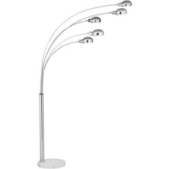 Possini Euro Design Modern Mid Century Arc Floor Lamp With USB Charging Port 5-Light 78" Tall Chrome Metal For Living Room Reading -Famous Lighting Store GUEST 41eebb37 5c09 43a9 bdbf 4fc7e277781d
