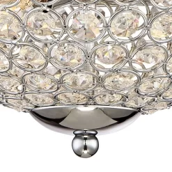 Possini Euro Design Faith Modern Ceiling Light Flush Mount Fixtures 11" Wide Set Of 2 Chrome 2-Light Crystal For Bedroom Kitchen Living Room Hallway -Famous Lighting Store GUEST 42b3bdb8 ae32 4a13 bd16 3f9133e3f505