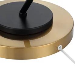 Possini Euro Design Tarrah Mid Century Modern 63" Tall Chairside Arc Floor Lamp Gold Black Metal Clear Glass Shade For Living Room House -Famous Lighting Store GUEST 441dc8a5 e7ca 4398 81a5 cbe22148ad8b