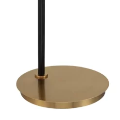 Possini Euro Design Sausalito Mid Century Modern Downbridge Floor Lamp 67" Tall Warm Gold Black Metal Linen Cylinder Shade For Living Room Reading -Famous Lighting Store GUEST 4436b0bc bc72 4a0e 9d5f cb43d840c5dc