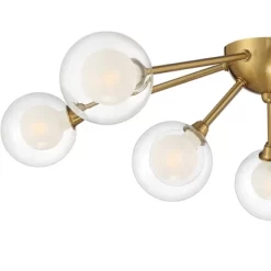 Possini Euro Design Spheres Modern Ceiling Light Flush Mount Fixture 28" Wide Warm Brass 9-Light LED Clear Globe Glass For Bedroom Kitchen Living Room 12 Possini Euro Design Spheres Modern Ceiling Light Flush Mount Fixture 28" Wide Warm Brass 9-Light LED Clear Globe Glass For Bedroom Kitchen Living Room -Famous Lighting Store GUEST 4772bc4d 2bc9 44cc bcf3 2272d462bd50
