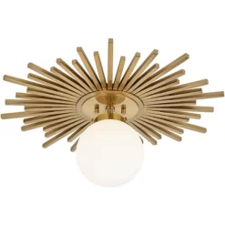 Possini Euro Design Hazel Modern Ceiling Light Semi Flush Mount Fixture 24" Wide Warm Brass White Globe Shade For Bedroom Kitchen Living Room Hallway 13 Possini Euro Design Hazel Modern Ceiling Light Semi Flush Mount Fixture 24" Wide Warm Brass White Globe Shade For Bedroom Kitchen Living Room Hallway -Famous Lighting Store GUEST 48188eba 2f68 4f86 9f8a a54dd55ba25f