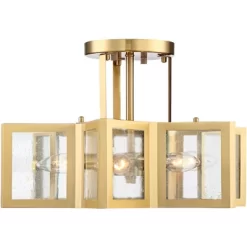 Possini Euro Design Casa Star Modern Ceiling Light Semi Flush Mount Fixture 16" Wide Warm Brass 6-Light Clear Glass For Bedroom Kitchen Living Room -Famous Lighting Store GUEST 482c539f 457c 47ee b624 4a502ebf521f