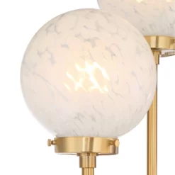 Possini Euro Design Mid Century Modern Glam Style Floor Lamp 4-Light LED 68.5" Tall Warm Gold Glass Globe Shade For Living Room House Uplight -Famous Lighting Store GUEST 4943709e d125 446d 819c 68c1ce2db93f