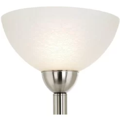 Possini Euro Design Alexei Modern Torchiere Floor Lamp With Side Lights 72" Tall Brushed Nickel White Crackle Glass For Living Room Reading Bedroom -Famous Lighting Store GUEST 4e7dab01 6112 4a4e 9819 6fdb6f76e9f0