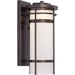 Possini Euro Design Theola Modern Outdoor Wall Light Fixture Bronze LED 12 3/4" Etched Glass Shade For Post Exterior Barn Deck House Porch Yard Patio -Famous Lighting Store GUEST 4e9a2504 9bcd 465d b5f6 47b4aa6c27b4