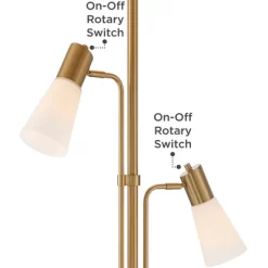 Possini Euro Design Modern Torchiere Floor Lamp With Side Lights 71" Tall Warm Gold Frosted Glass Shade For Living Room House -Famous Lighting Store GUEST 4fa5cb87 4588 49e9 97a6 93a83868711e