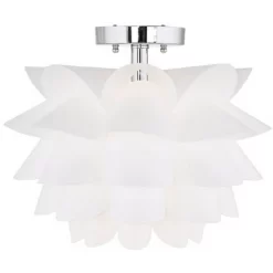 Possini Euro Design Modern Ceiling Light Semi Flush Mount Fixture 15 3/4" Wide White Flower For Bedroom Kitchen Living Room Hallway Bathroom House -Famous Lighting Store GUEST 4fe36d76 9541 4783 8b53 7bf214cc1f2c
