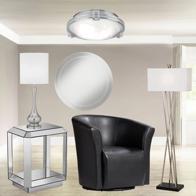 Possini Euro Design Modern Floor Lamp 63.5" Tall Brushed Steel Asymmetry White Linen Rectangular Shade For Living Room Reading Bedroom Office 10 Possini Euro Design Modern Floor Lamp 63.5" Tall Brushed Steel Asymmetry White Linen Rectangular Shade For Living Room Reading Bedroom Office - Image 8