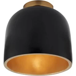 Possini Euro Design Merrick Modern Industrial Ceiling Light Flush Mount Fixture 9" Wide Black Gold For Bedroom Kitchen Living Room Hallway Bathroom -Famous Lighting Store GUEST 5259a4fb 6c6d 45b9 bf91 a80b3bf5beae