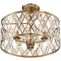 Possini Euro Design Tanz Modern Ceiling Light Semi Flush Mount Fixture 16 1/2" Wide Satin Brass 3-Light Clear Glass Crystal For Bedroom Kitchen House 8 Possini Euro Design Tanz Modern Ceiling Light Semi Flush Mount Fixture 16 1/2" Wide Satin Brass 3-Light Clear Glass Crystal For Bedroom Kitchen House -Famous Lighting Store GUEST 55583c83 3f1a 491e 99f0 721cc5f30cd0