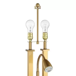 Possini Euro Design Possini Euro Deacon Brass Gooseneck Lamps With USB Port And Outlet Set Of 2 -Famous Lighting Store GUEST 561c0ff3 d28a 43f7 af3c d38d1fa22f72
