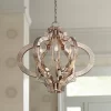 Possini Euro Design Ornament Aged Silver Gold Bronze Chandelier 23 1/4" Wide Industrial 6-Light Fixture For Dining Room Foyer Kitchen Island Entryway