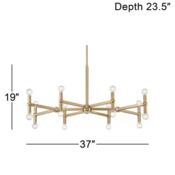 Possini Euro Design Marya Satin Brass Chandelier 37" Wide Modern 24-Light Fixture For Dining Room House Foyer Kitchen Island Entryway Bedroom Home -Famous Lighting Store GUEST 57077a84 ab71 4282 a99f 9e7bd065d784