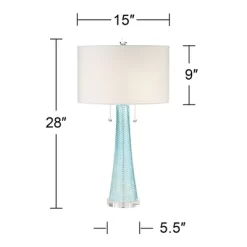 Possini Euro Design Modern Table Lamps 28.5" Tall Set Of 2 Light Sky Blue Fluted Glass White Drum Shade For Living Room Bedroom Office Family 14 Possini Euro Design Modern Table Lamps 28.5" Tall Set Of 2 Light Sky Blue Fluted Glass White Drum Shade For Living Room Bedroom Office Family -Famous Lighting Store GUEST 57dd0ed2 209b 4d27 a431 483739c19f17