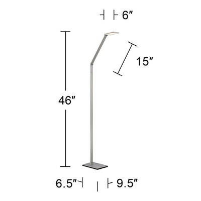 Possini Euro Design Bentley Modern Task Floor Lamp 61" Tall Silver LED Touch On Off Adjustable Head For Living Room Reading Bedroom Office House Home 7 Possini Euro Design Bentley Modern Task Floor Lamp 61" Tall Silver LED Touch On Off Adjustable Head For Living Room Reading Bedroom Office House Home - Image 5