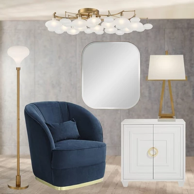 Possini Euro Design Cecil Modern Industrial Torchiere Floor Lamp 71" Tall Warm Gold Metal Opal Glass Shade For Living Room Bedroom Office House Home 9 Possini Euro Design Cecil Modern Industrial Torchiere Floor Lamp 71" Tall Warm Gold Metal Opal Glass Shade For Living Room Bedroom Office House Home - Image 7