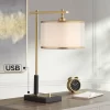 Possini Euro Design Possini Euro Hayven Desk Lamp With Dual USB Ports In Warm Gold With Black -Famous Lighting Store GUEST 5ca876ff 6998 4771 a451 488c688bfe15