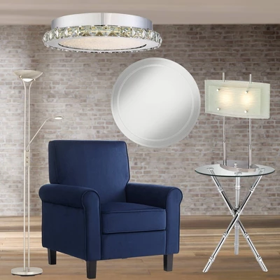 Possini Euro Design Charles Street Modern Desk Lamp 23" High Chrome Satin Nickel Frosted Slump Glass Shade For Bedroom Living Room Bedside Nightstand 9 Possini Euro Design Charles Street Modern Desk Lamp 23" High Chrome Satin Nickel Frosted Slump Glass Shade For Bedroom Living Room Bedside Nightstand - Image 8