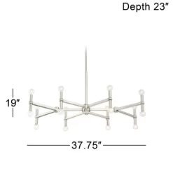 Possini Euro Design Marya Brushed Nickel Chandelier 37 3/4" Wide Modern 16-Light Fixture For Dining Room House Foyer Kitchen Island Entryway Bedroom 14 Possini Euro Design Marya Brushed Nickel Chandelier 37 3/4" Wide Modern 16-Light Fixture For Dining Room House Foyer Kitchen Island Entryway Bedroom -Famous Lighting Store GUEST 5f42d421 ade8 42b7 8c6a 4050b2086f75