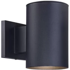 Possini Euro Design Modern Outdoor Wall Light Fixture Black LED Downlight 7 1/2" Cylinder Shade For Exterior Barn Deck House Porch Yard Patio Outside -Famous Lighting Store GUEST 5f5ff65f 1d1a 4a22 bded dfd982800645
