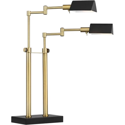 Possini Euro Design Keegan Modern Desk Lamp 24" High Warm Brass With Dual USB Charging Ports LED Adjustable Black Shade For Bedroom Living Room Desk 10 Possini Euro Design Keegan Modern Desk Lamp 24" High Warm Brass With Dual USB Charging Ports LED Adjustable Black Shade For Bedroom Living Room Desk - Image 8