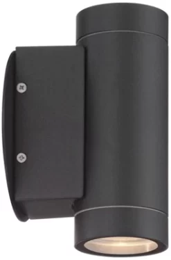 Possini Euro Design Modern Industrial Outdoor Wall Light Fixtures Set Of 2 Matte Black Metal Up Down 6 1/2" For Post Exterior Barn -Famous Lighting Store GUEST 67413b5d feea 4983 a6c4 d177e2d46311