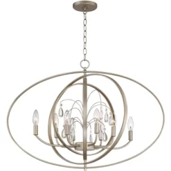 Possini Euro Design Tiller Champagne Satin Silver Pendant Chandelier 31 1/2" Wide Modern Open Orb Frame 8-Light Fixture For Dining Room Kitchen Island -Famous Lighting Store GUEST 67fcdd79 afcf 4046 92f9 be394747e84b