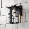 Possini Euro Design Arley Modern Outdoor Wall Light Fixture Black Geometric Frame 16" Seedy Glass For Post Exterior Barn Deck House Porch Yard Patio -Famous Lighting Store GUEST 69eaa738 73aa 473d b2ae d3a50a88e457