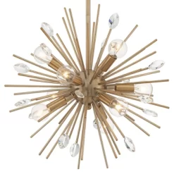 Possini Euro Design Janae Warm Gold Sputnik Chandelier 18" Wide Modern Crystal 9-Light Fixture For Dining Room House Foyer Kitchen Island Entryway -Famous Lighting Store GUEST 6b3980c9 a748 4b63 8880 1a5782afbecb