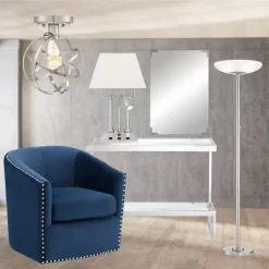 Possini Euro Design Meridian Light Blaster Modern Torchiere Floor Lamp 72" Tall Brushed Nickel LED Frosted Glass Shade For Living Room Bedroom Office -Famous Lighting Store GUEST 6bbd5cd5 4418 4021 a48b e76b13d778f4