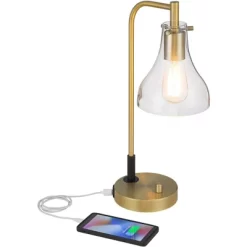Possini Euro Design Possini Euro Kinzie Desk Lamp With Power Outlet And USB Ports Warm Gold -Famous Lighting Store GUEST 6cb16c78 3b1f 4339 a01a f4eda0ff31ad