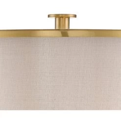 Possini Euro Design Granview Modern Table Lamp 32 1/2" Tall Brass Column Taupe Organza Outer Off White Linen Inner Drum Shade For Bedroom Living Room -Famous Lighting Store GUEST 6cef4f9f 40b8 4399 86f1 100d4300b1ff