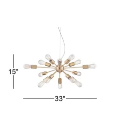 Possini Euro Design Hemingson Gold Large Chandelier 33" Wide Modern Sputnik 12-Light LED Fixture For Dining Room House Foyer Kitchen Island Entryway -Famous Lighting Store GUEST 6dc62696 3edd 4d7e 864f f4c76e89043b