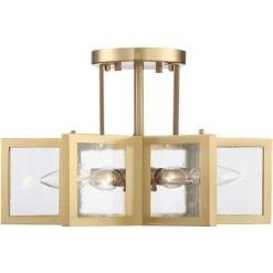 Possini Euro Design Casa Star Modern Ceiling Light Semi Flush Mount Fixture 16" Wide Warm Brass 6-Light Clear Glass For Bedroom Kitchen Living Room -Famous Lighting Store GUEST 6e95e3bf 7dc3 4502 8a27 92db18885400
