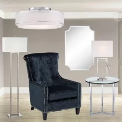 Possini Euro Design Modern Ceiling Lighting Semi Flush Mount Fixture 20" Wide Chrome 3-Light Sheer Outer Off White Inner Drum Shade For Bedroom House -Famous Lighting Store GUEST 70c3994b e696 4f99 b72c 4f7dab5ec86b